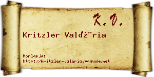 Kritzler Valéria névjegykártya